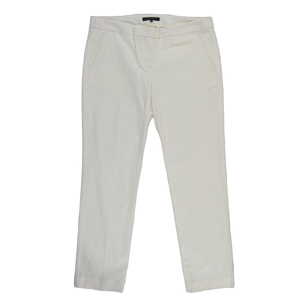 New Plaza Theory Concordia Pants Womens Size 10 Light Ivory Cotton Trousers $245